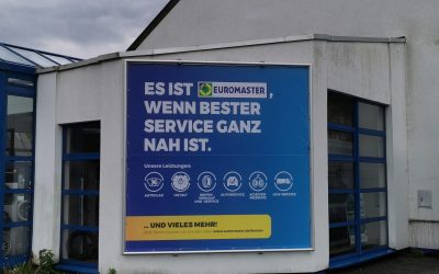 Werbeanlage in Hagen bei Euromaster komplett produziert und installiert.