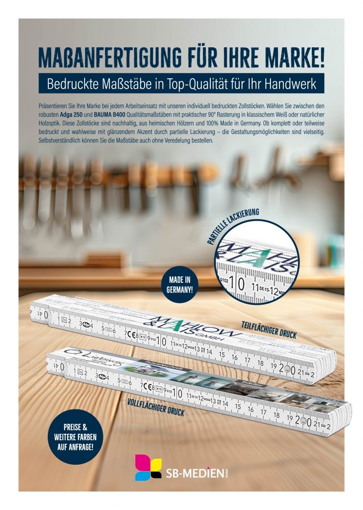 Meterstäbe für Industrie Handel und Handwerk