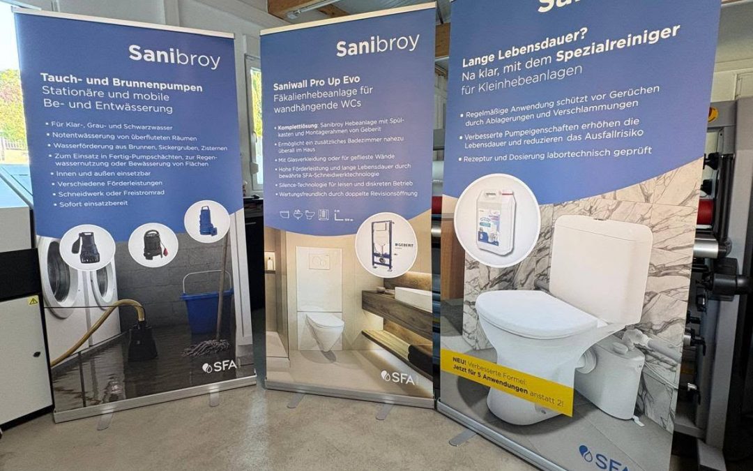 Hochwertige Roll-up-Systeme mit blickdichtem Displayfilm