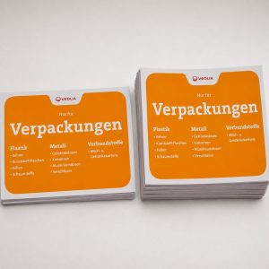 Siebdruckaufkleber für die Fraktion Verpackungen