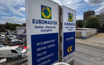 Werbestele in Mönchengladbach für Euromaster instand gesetzt