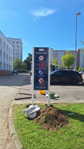 Aluminium-Werbestele für Veolia Nord in Rostock