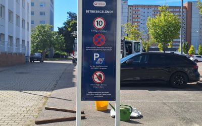 Werbestele für die Veolia Umweltservice Nord GmbH in Rostock