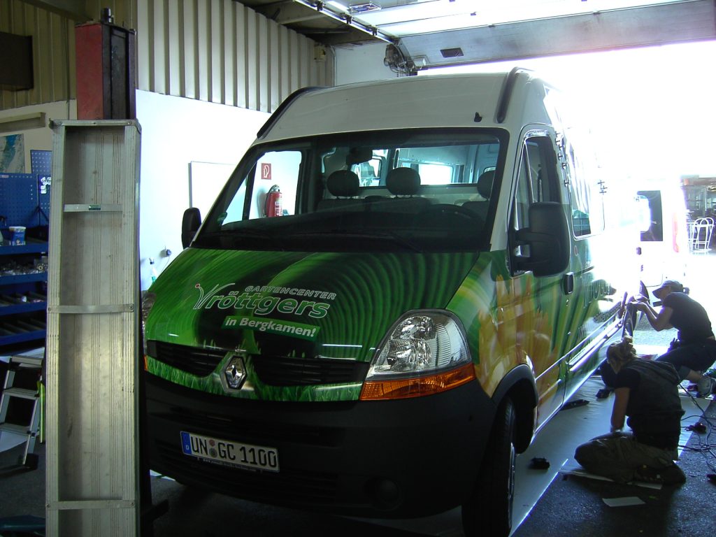 Fahrzeugwerbung für Gartencenter in Bergkamen