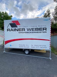 Anhängerbeschriftung für Dachdecker in Neuwied