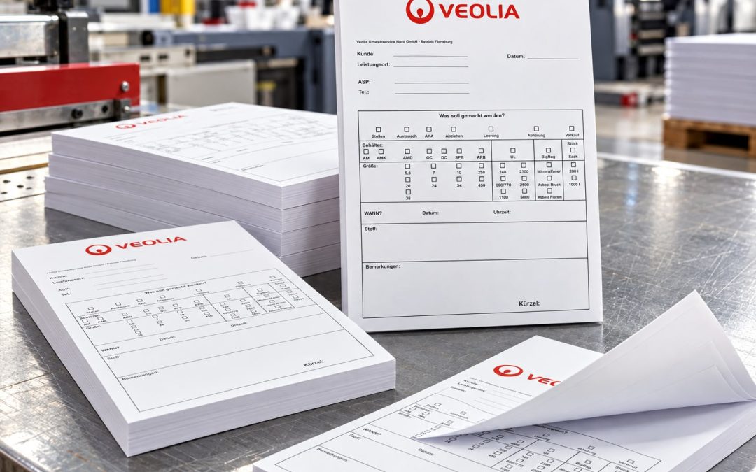 Formularblöcke im Offsetdruck für Veolia Umweltservice Nord