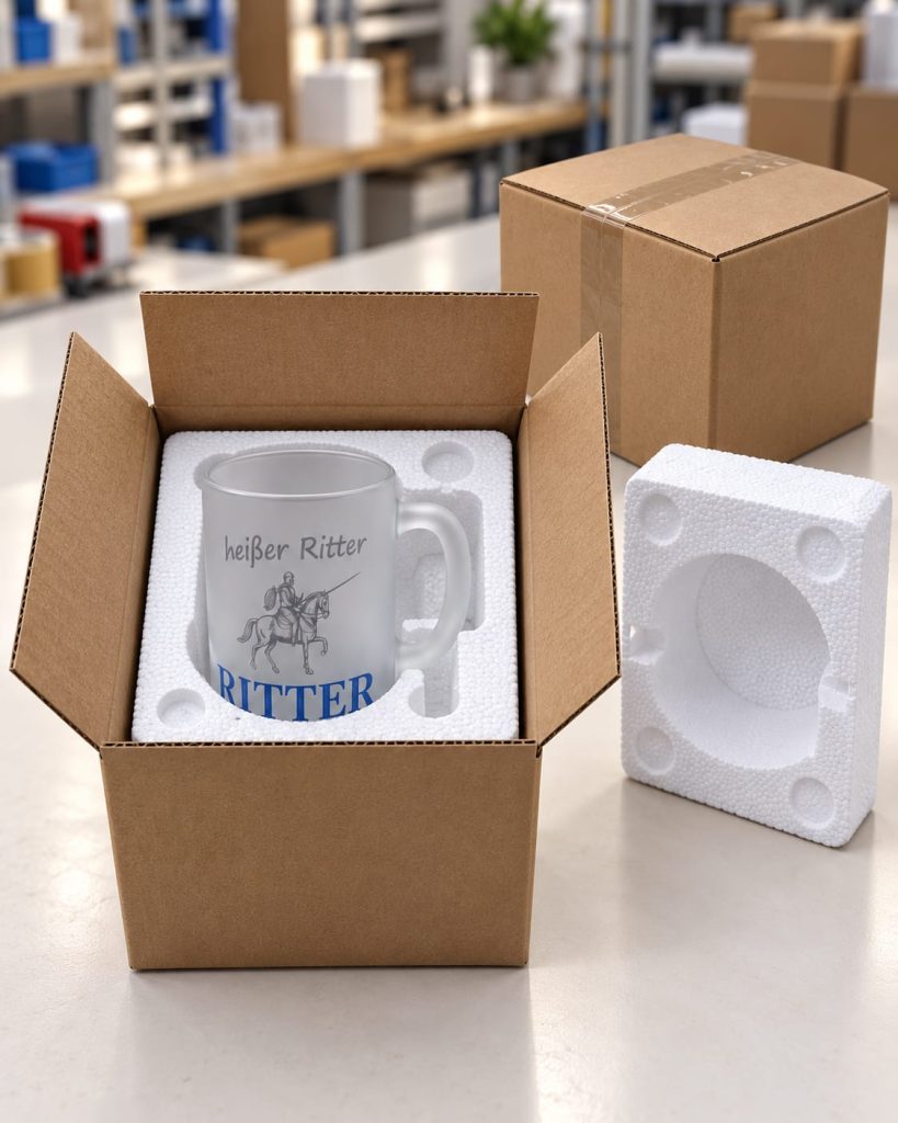 bruchsichere Verpackung für Glastassen