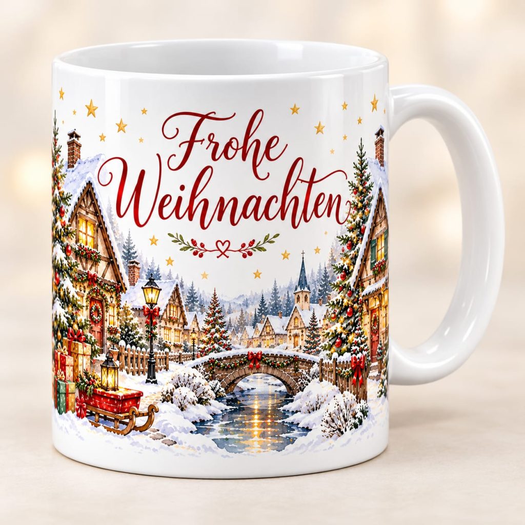 Ansicht Keramiktassen mit Druck