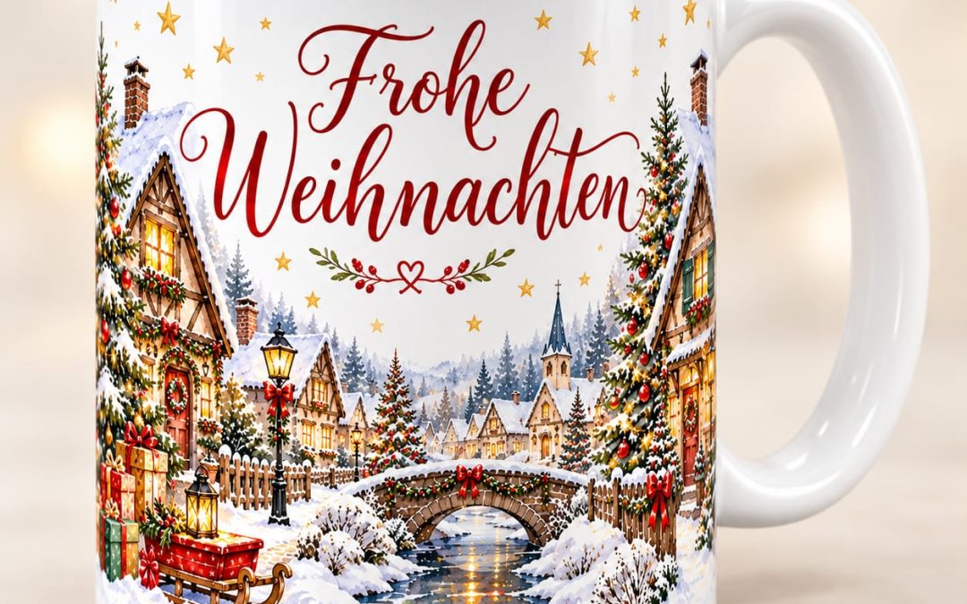 Klassische Weihnachtstassen mit verschiedene Motive