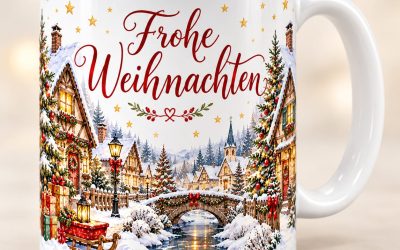 Klassische Weihnachtstassen mit verschiedene Motive