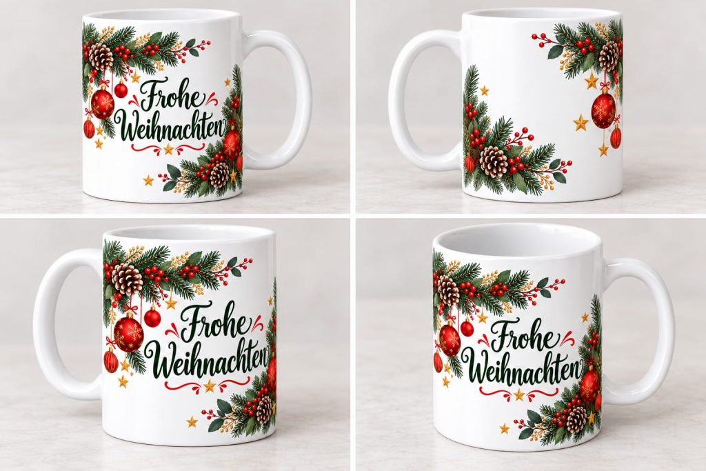 4er Layer mit Weihnachtstassen